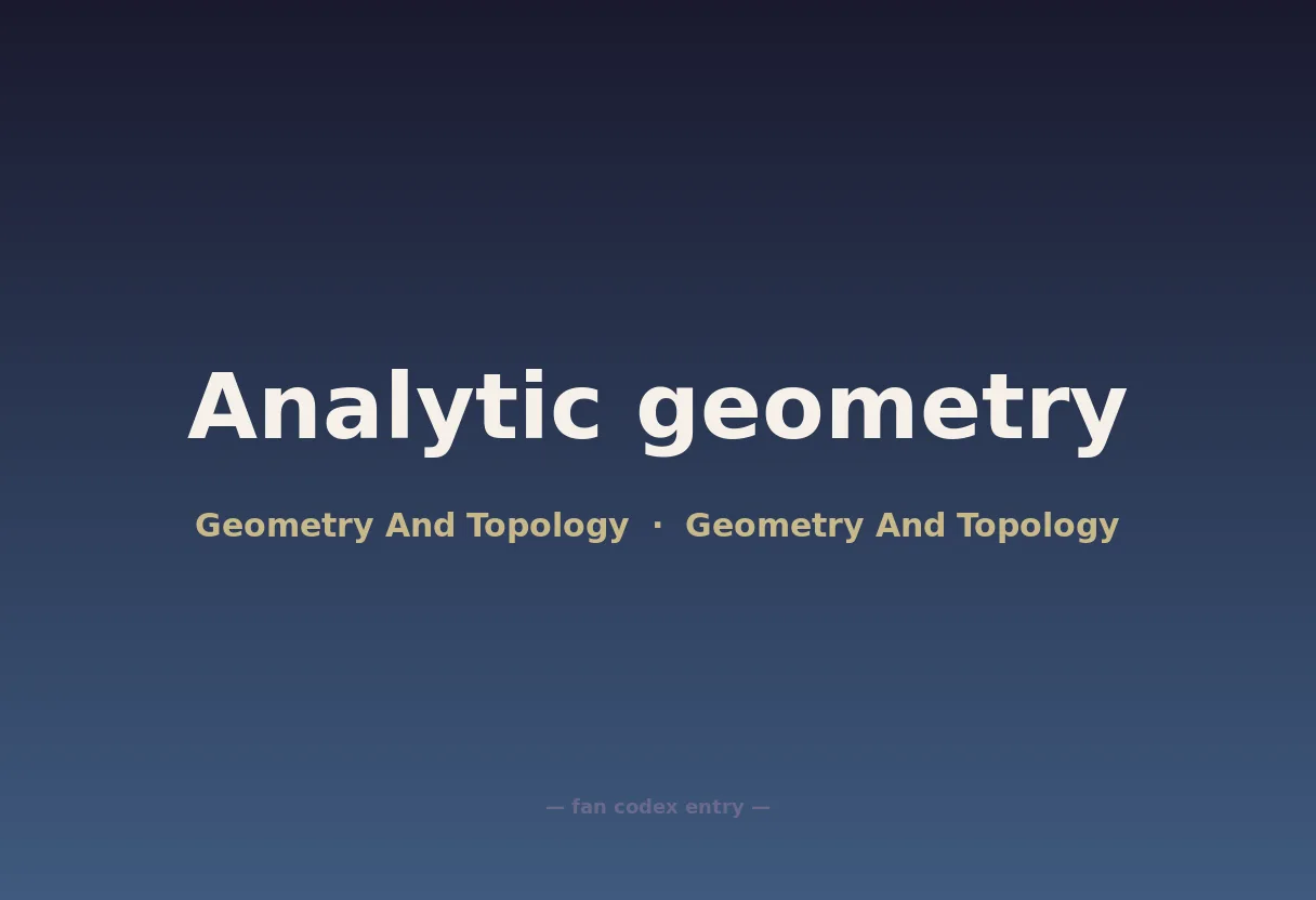 Analytic geometry