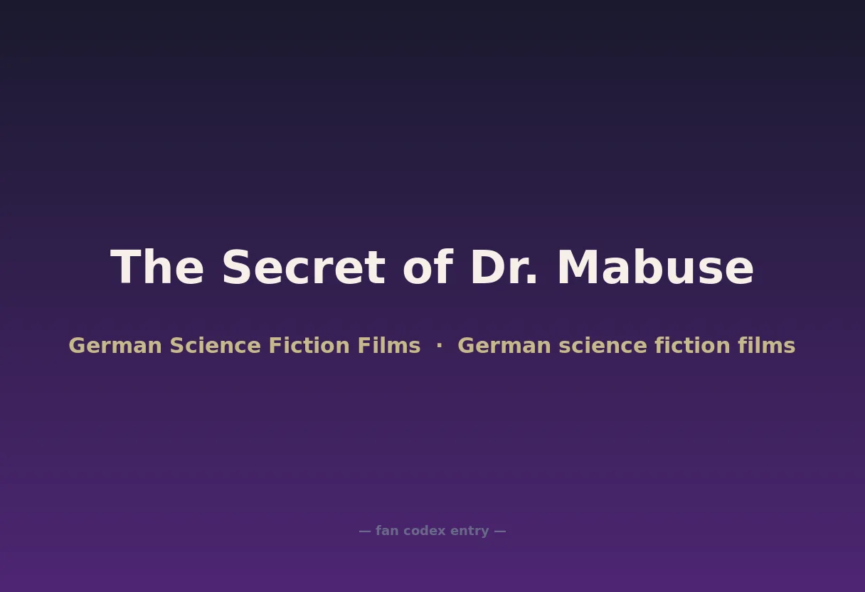 The Secret of Dr. Mabuse
