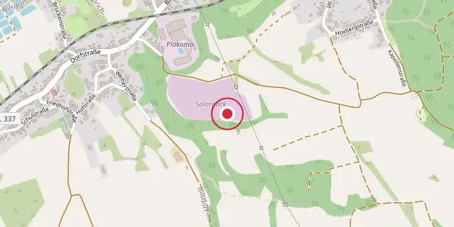 Street map of the area around Saarland; the red dot marks 49°22′59″N 6°49′59″E