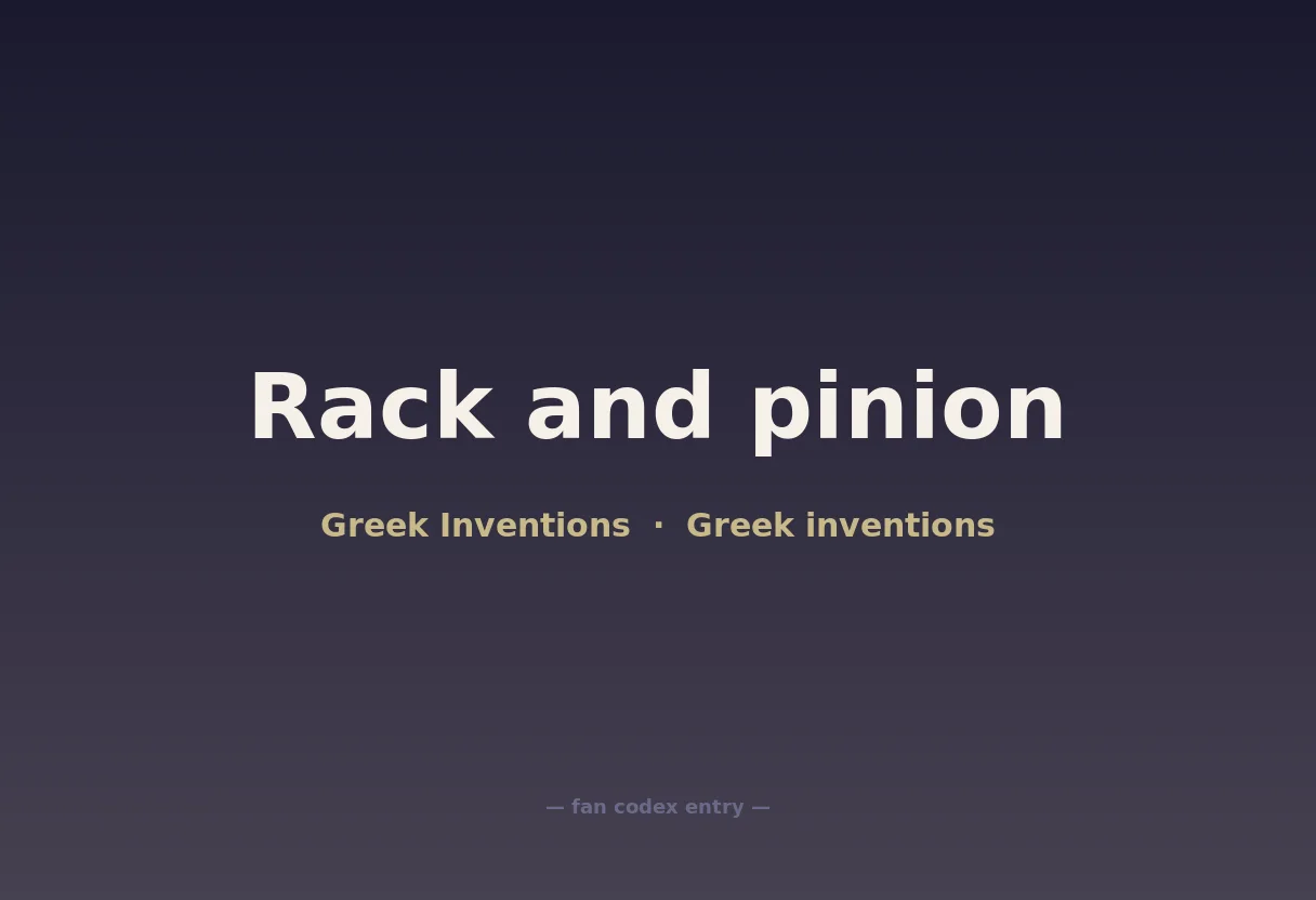 Rack and pinion