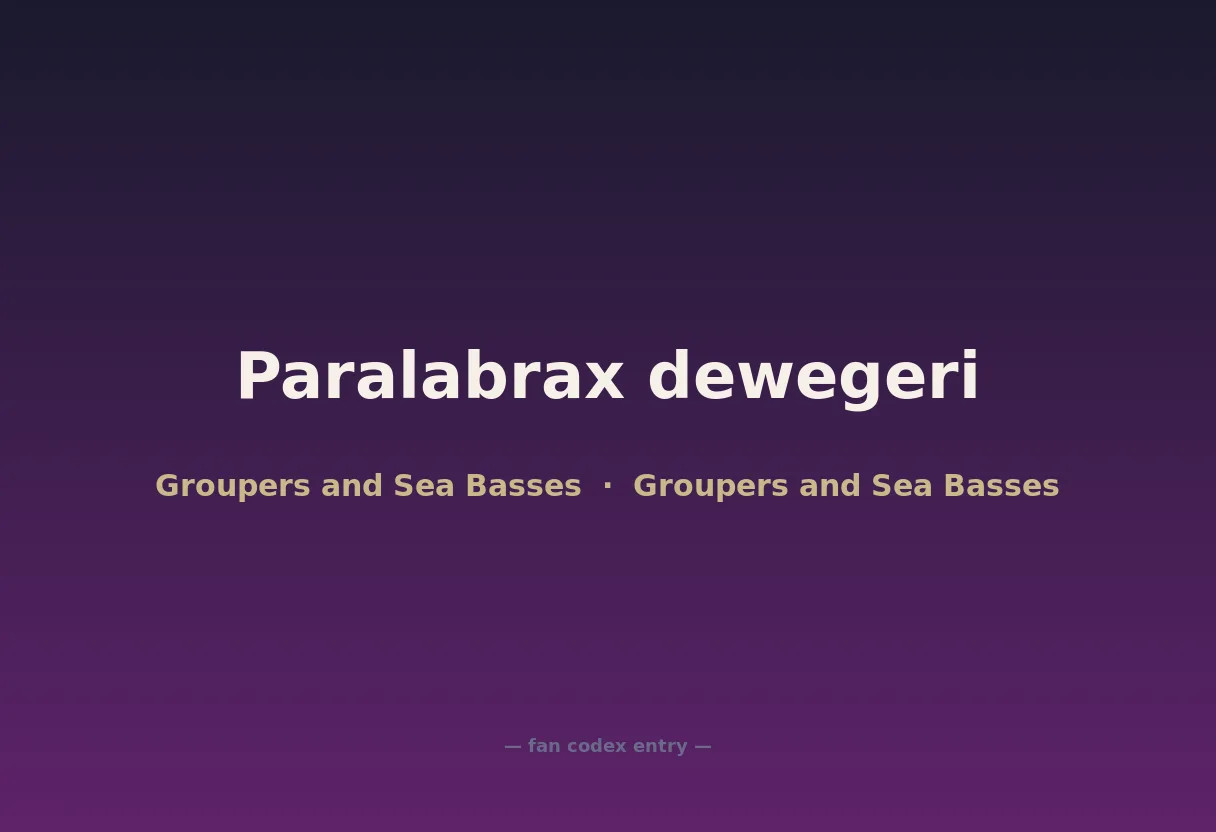 Paralabrax dewegeri