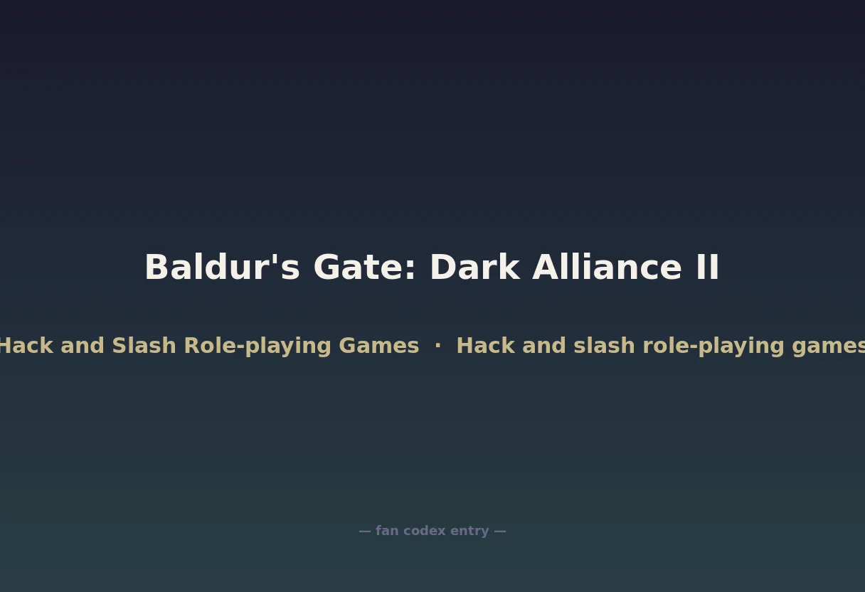Baldur's Gate: Dark Alliance II
