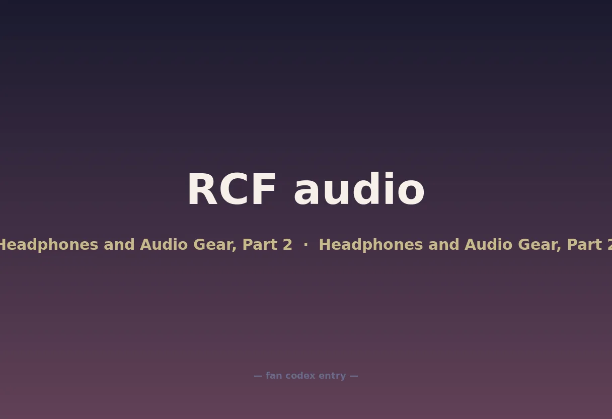 RCF audio