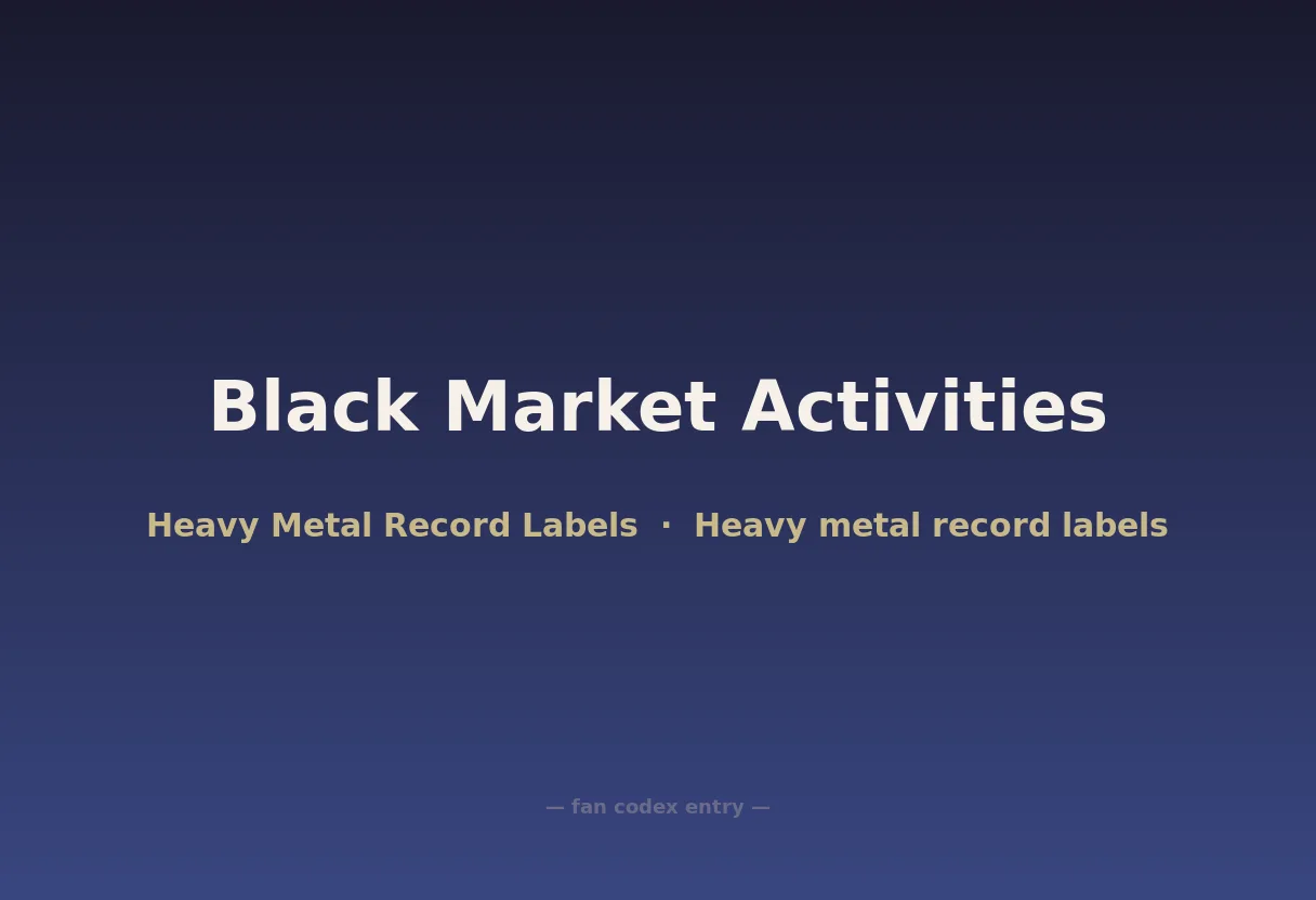 Black Market Activities