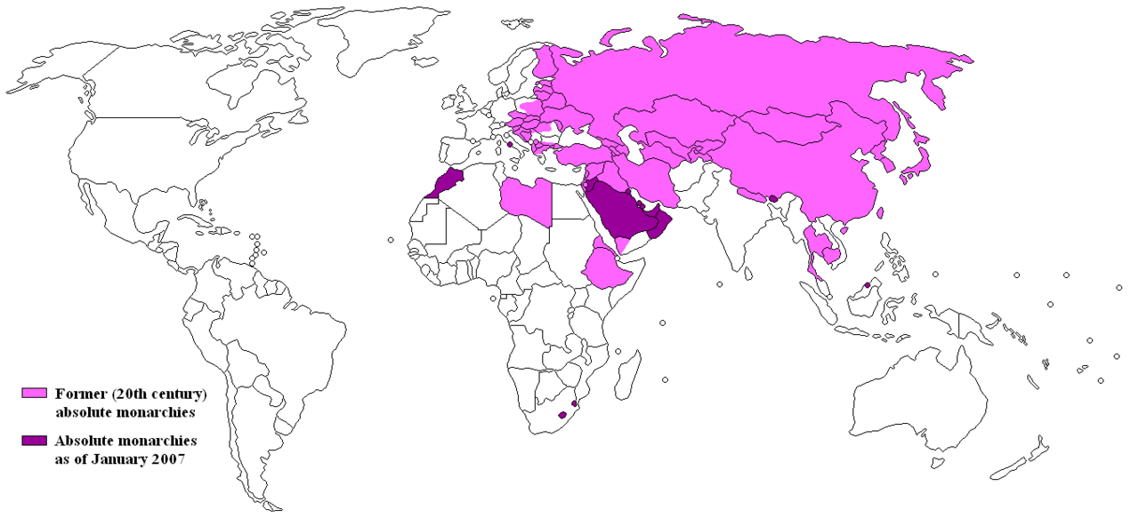 Map of absolute monarchy