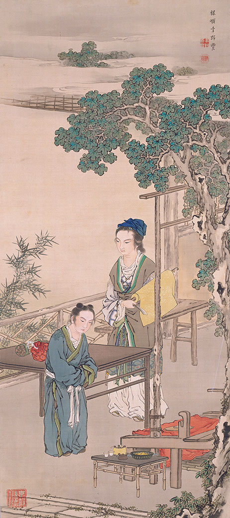 Kōno Bairei - The Teaching of Mencius’ Mother Cutting the Threads of a Loom