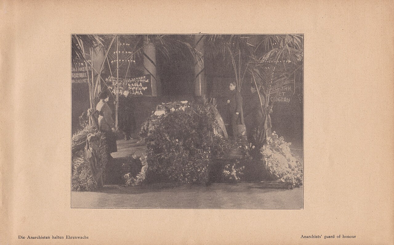 Kropotkin's funerals. Anarchists' guard-of-honour
