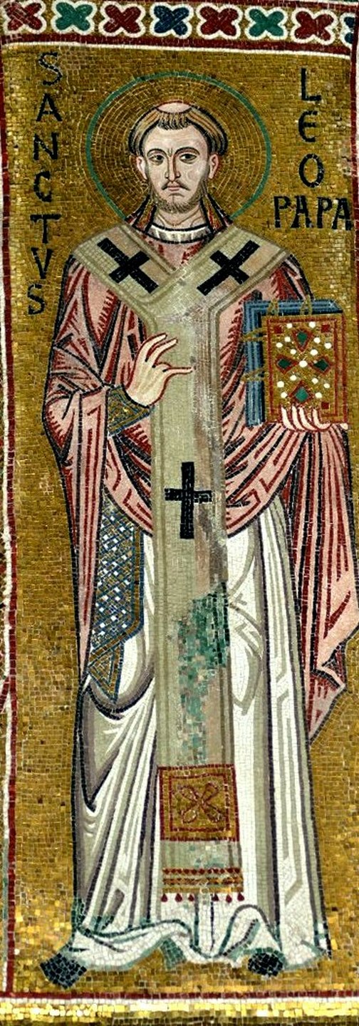 Mosaic of Saint Pope Leo I the Great at the Cappella Palatina in Palermo