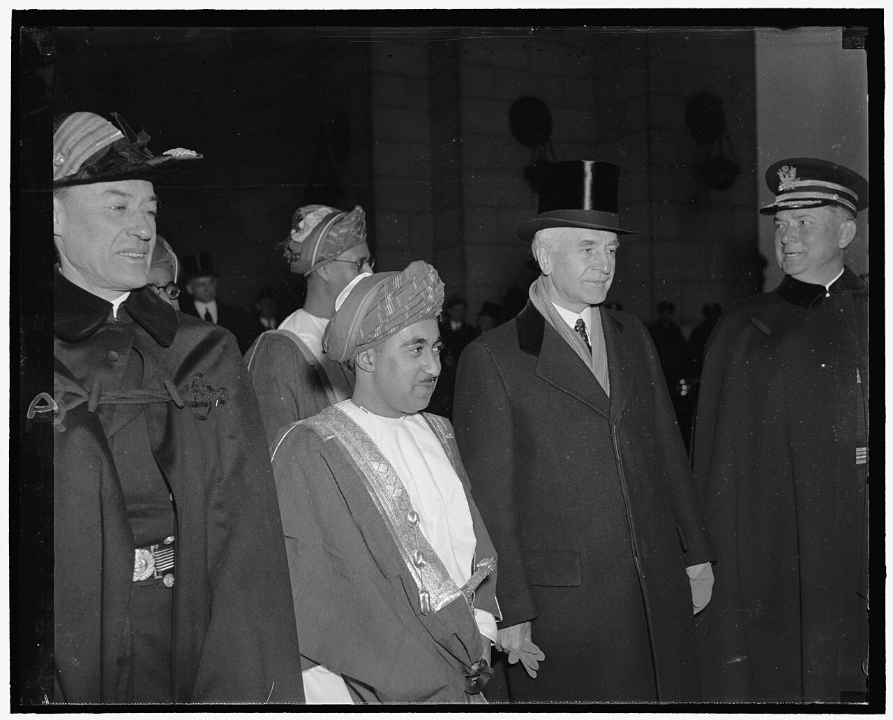 Sultan Wayyid Said Bin Taimur Bin Faisal arriving in Wash. to repay visit made by Edmund Roberts (1832), who was appointed by Pres. Andrew Jackson to negotiate treaties with small nations of LCCN2016878033