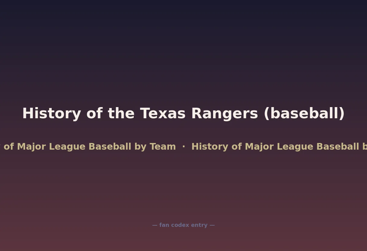 History of the Texas Rangers (baseball)