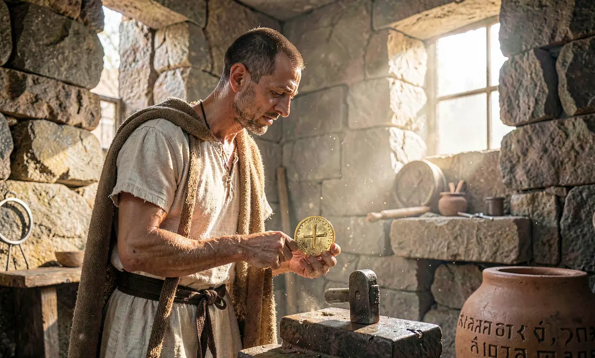 Aksum Issues Gold Coins with Christian Imagery