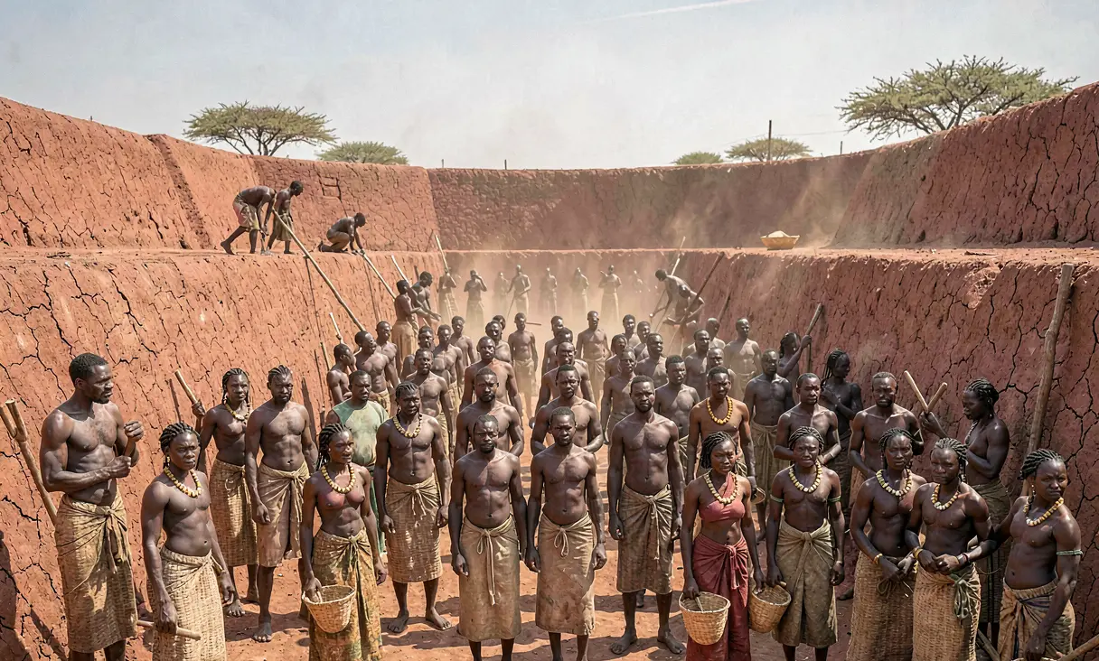 Construction of the Benin Walls Begins