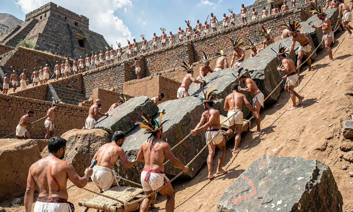 Construction of the Pyramid of the Sun at Teotihuacán