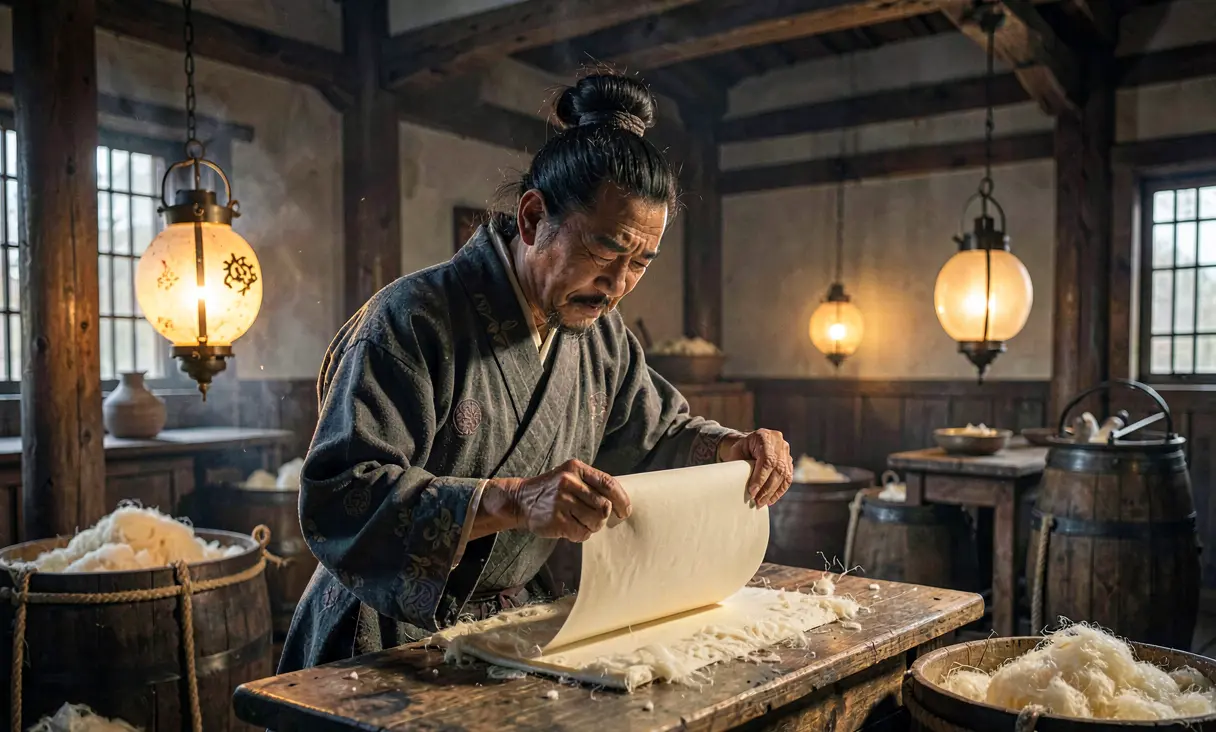 Refinement of Papermaking by Cai Lun in Han China