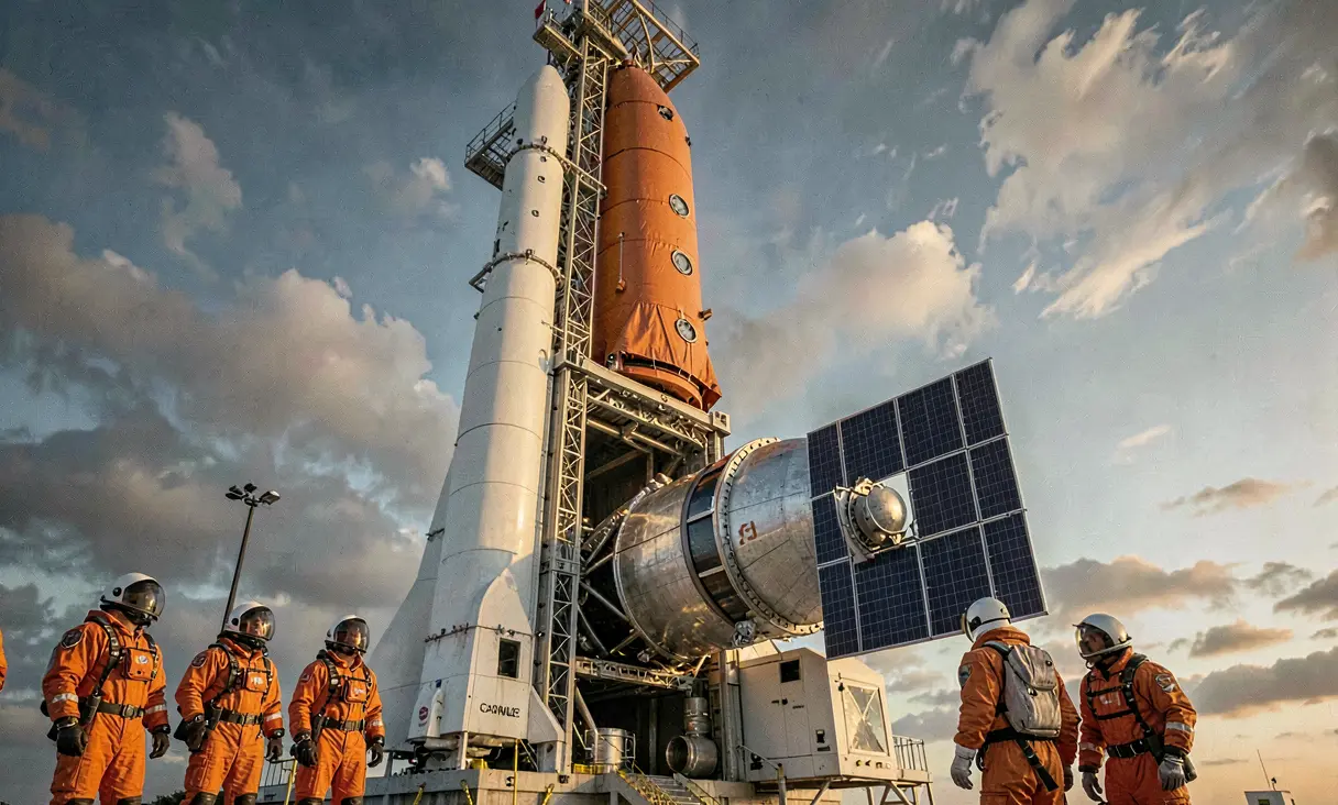 Launch of Hubble Space Telescope