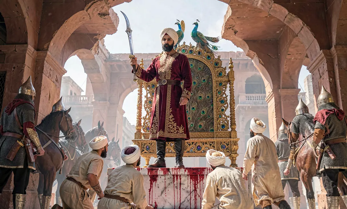 Nader Shah Sacks Delhi and Takes Peacock Throne