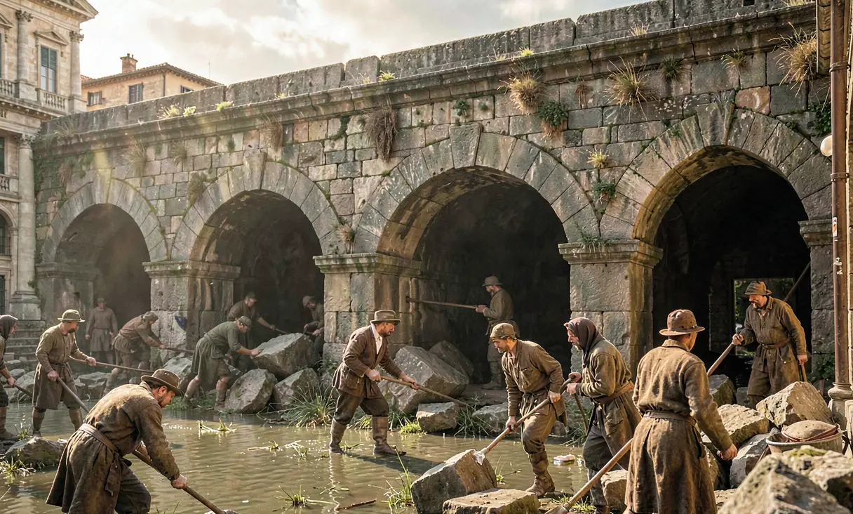 Construction of the Great Cloaca Maxima in Rome