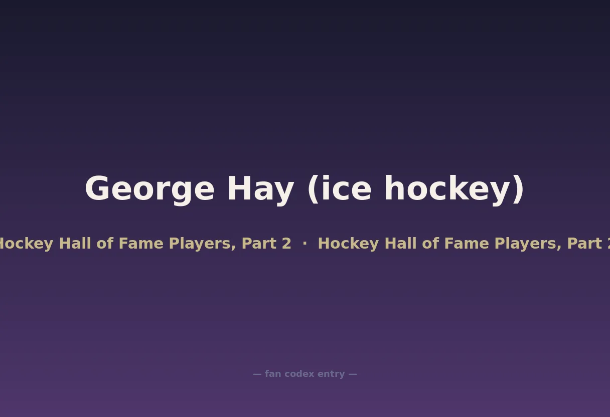 George Hay (ice hockey)