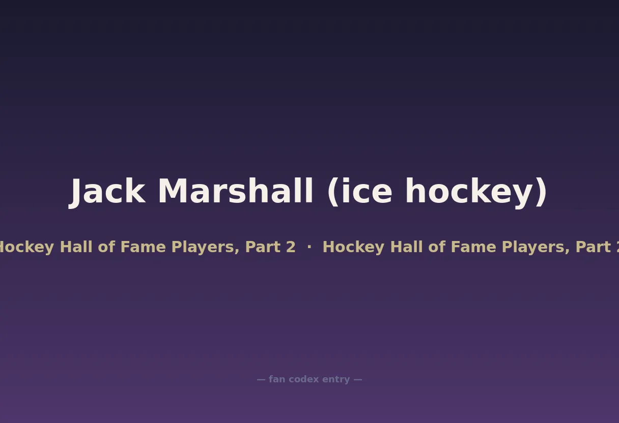 Jack Marshall (ice hockey)