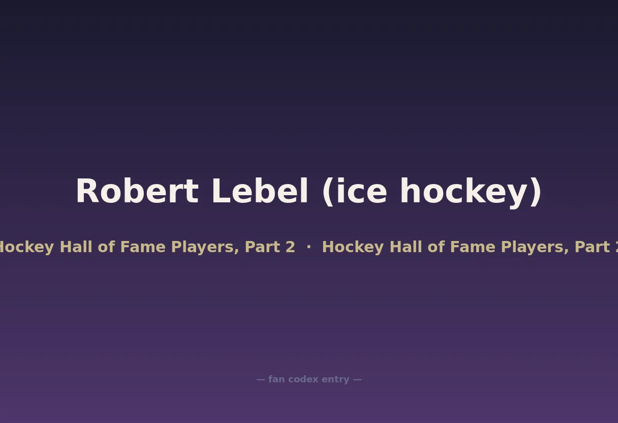 Robert Lebel (ice hockey)