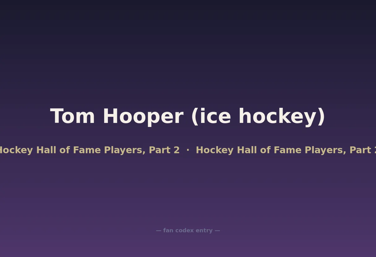 Tom Hooper (ice hockey)