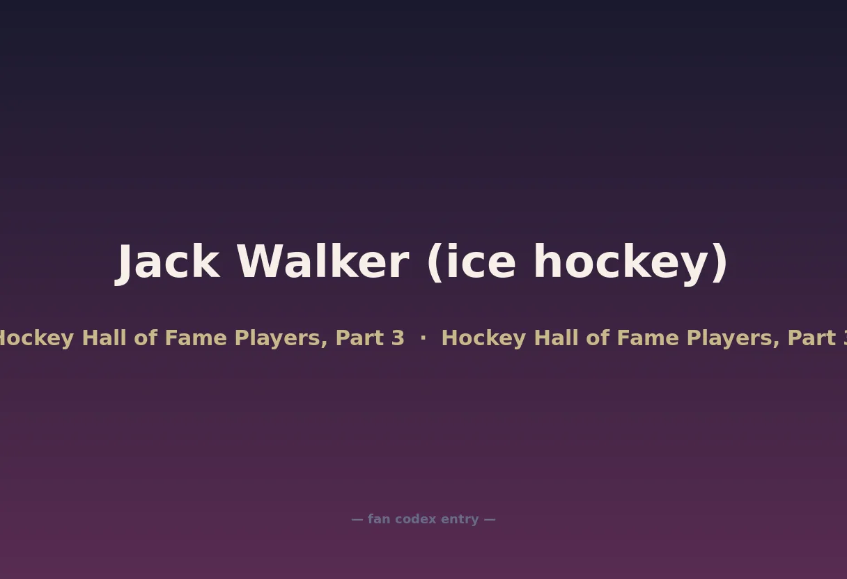 Jack Walker (ice hockey)
