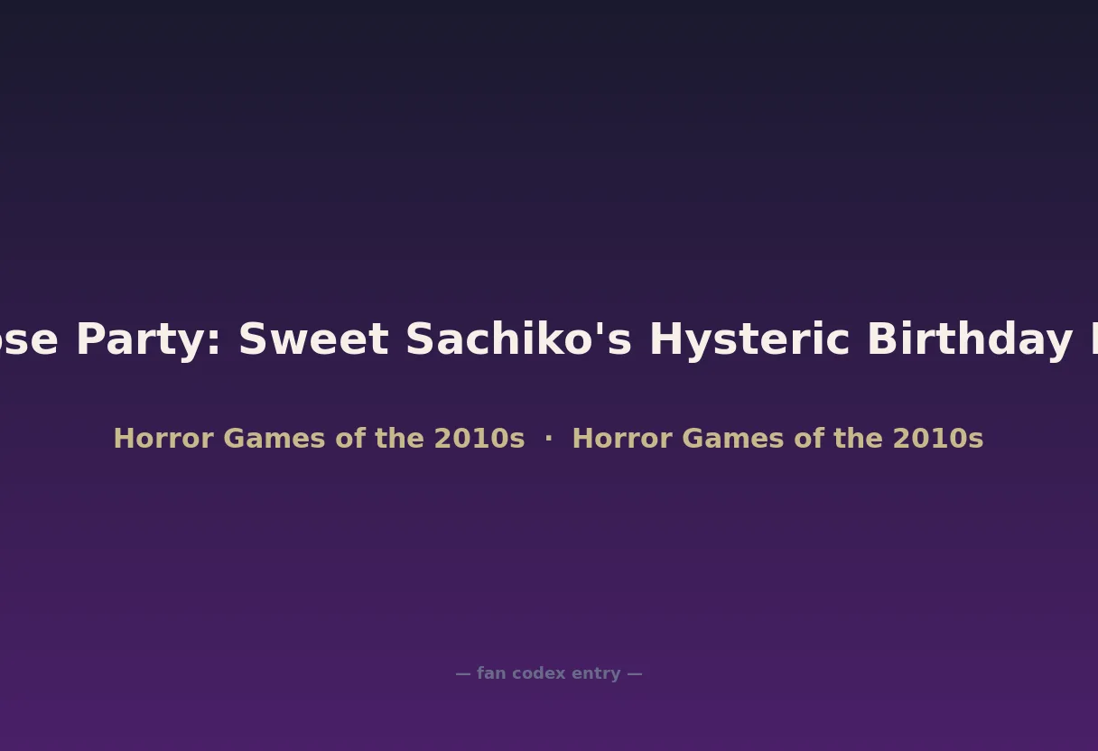 Corpse Party: Sweet Sachiko's Hysteric Birthday Bash