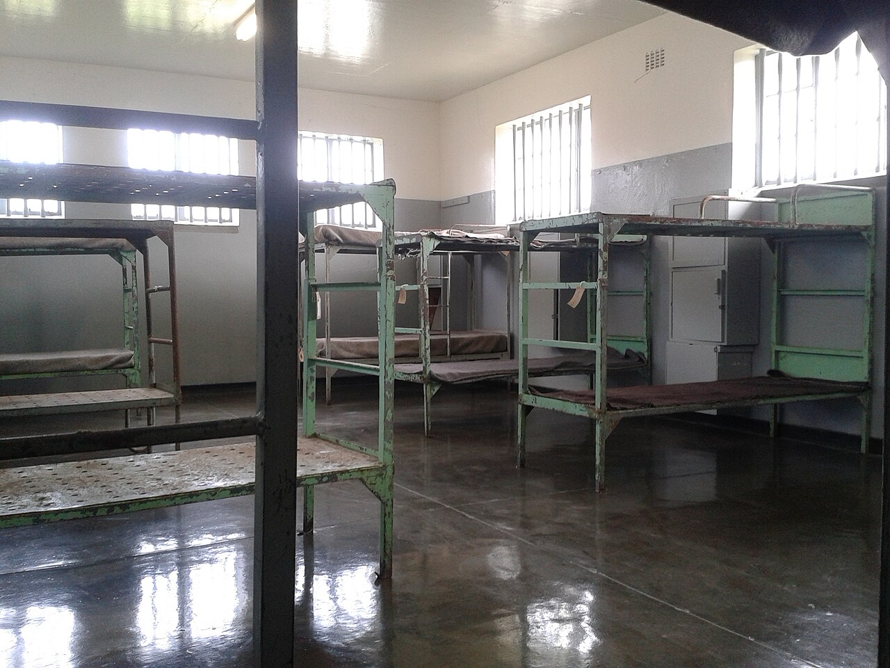 ASC Leiden - Rietveld Collection - 47 - Metal bunk beds in the prison on Robben Island - 2015