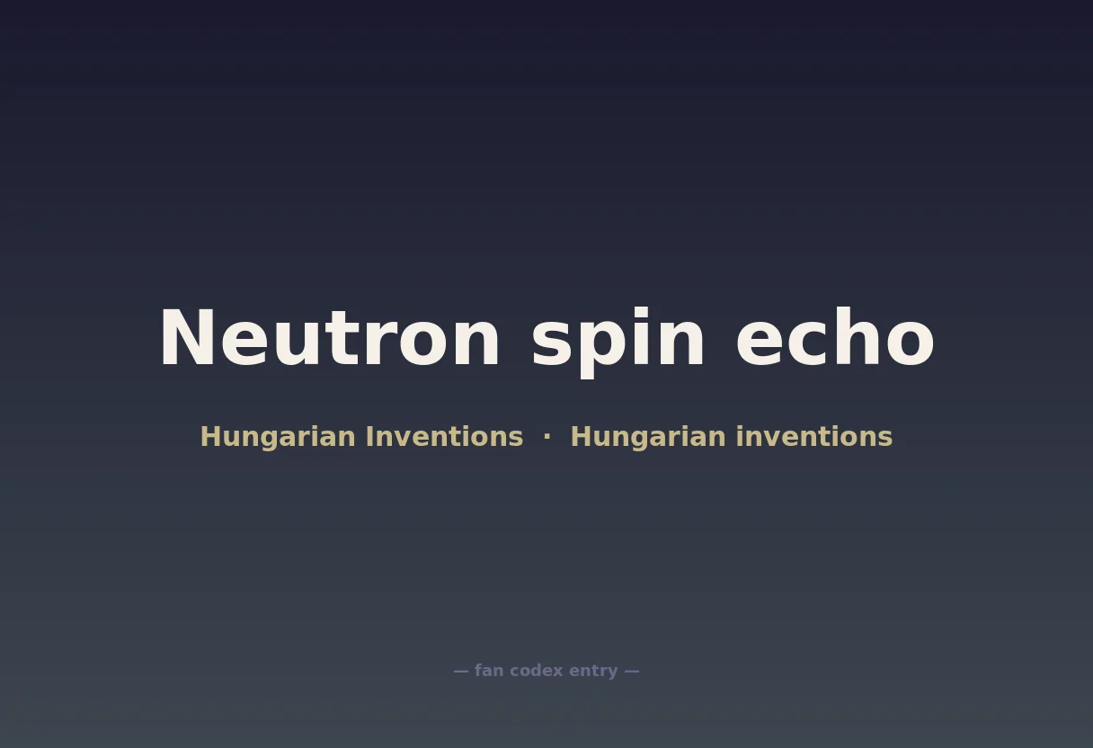 Neutron spin echo