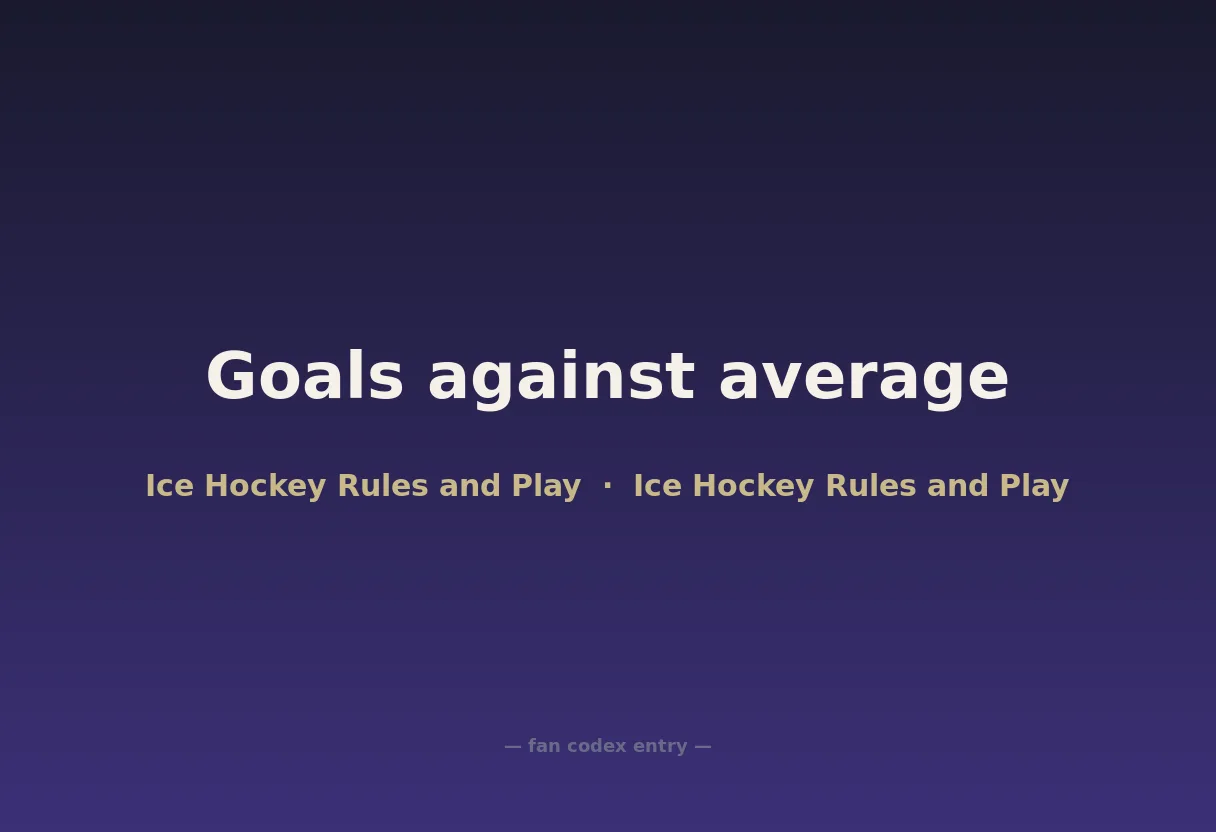 Goals against average