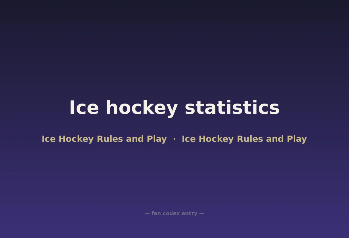 Ice hockey statistics