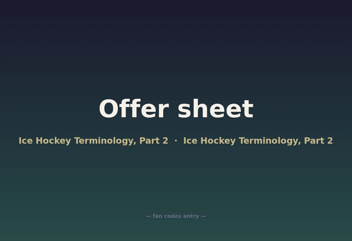 Offer sheet