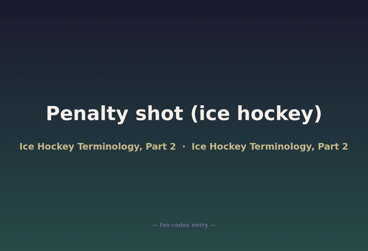 Penalty shot (ice hockey)