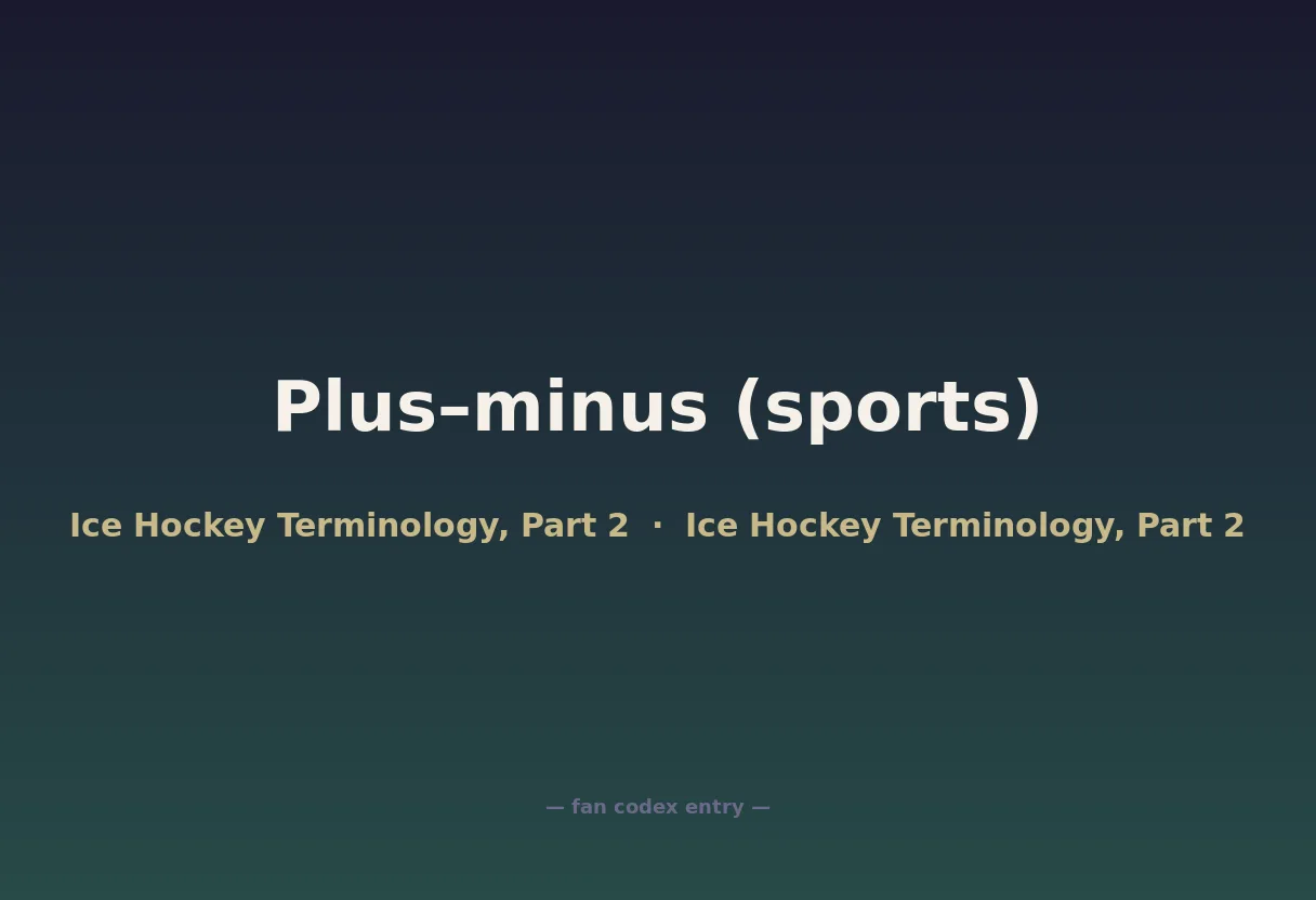 Plus–minus (sports)