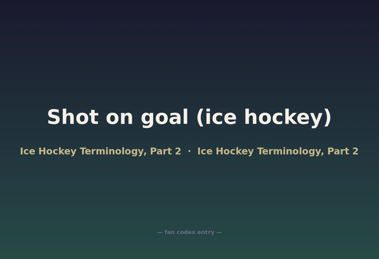 Shot on goal (ice hockey)