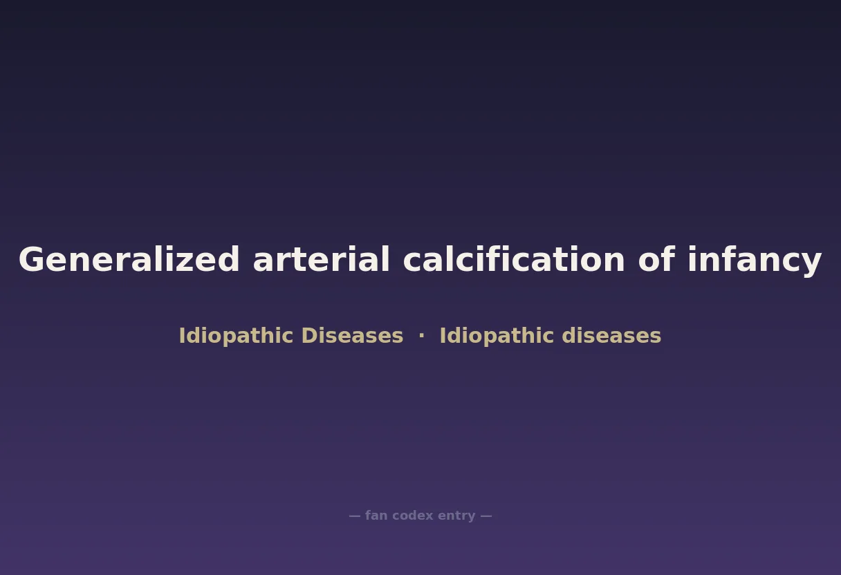 Generalized arterial calcification of infancy