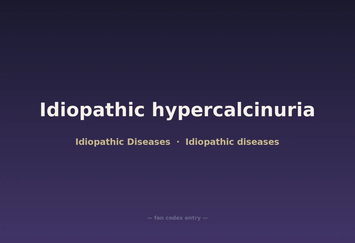 Idiopathic hypercalcinuria