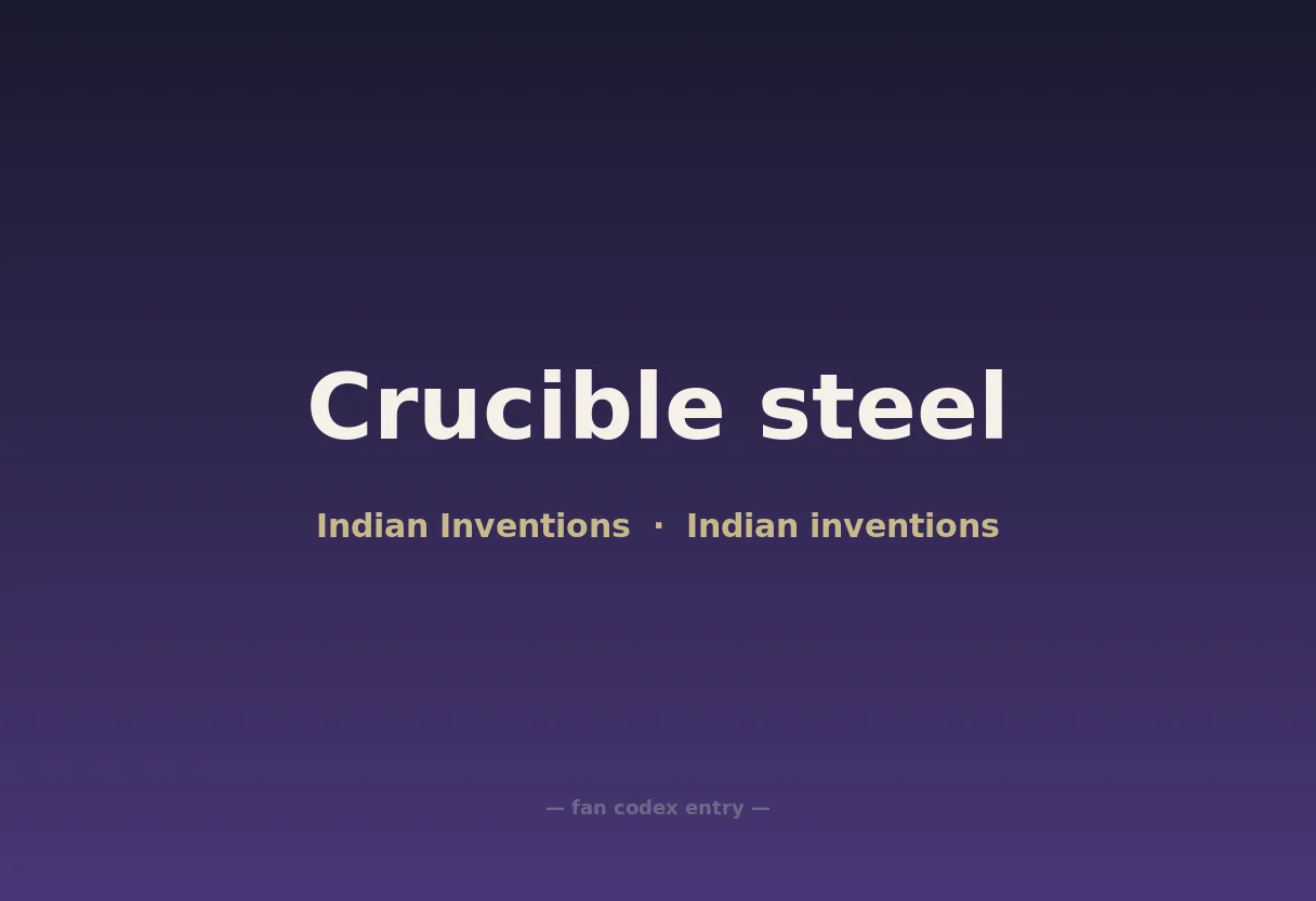 Crucible steel