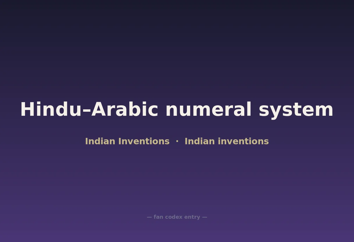 Hindu–Arabic numeral system