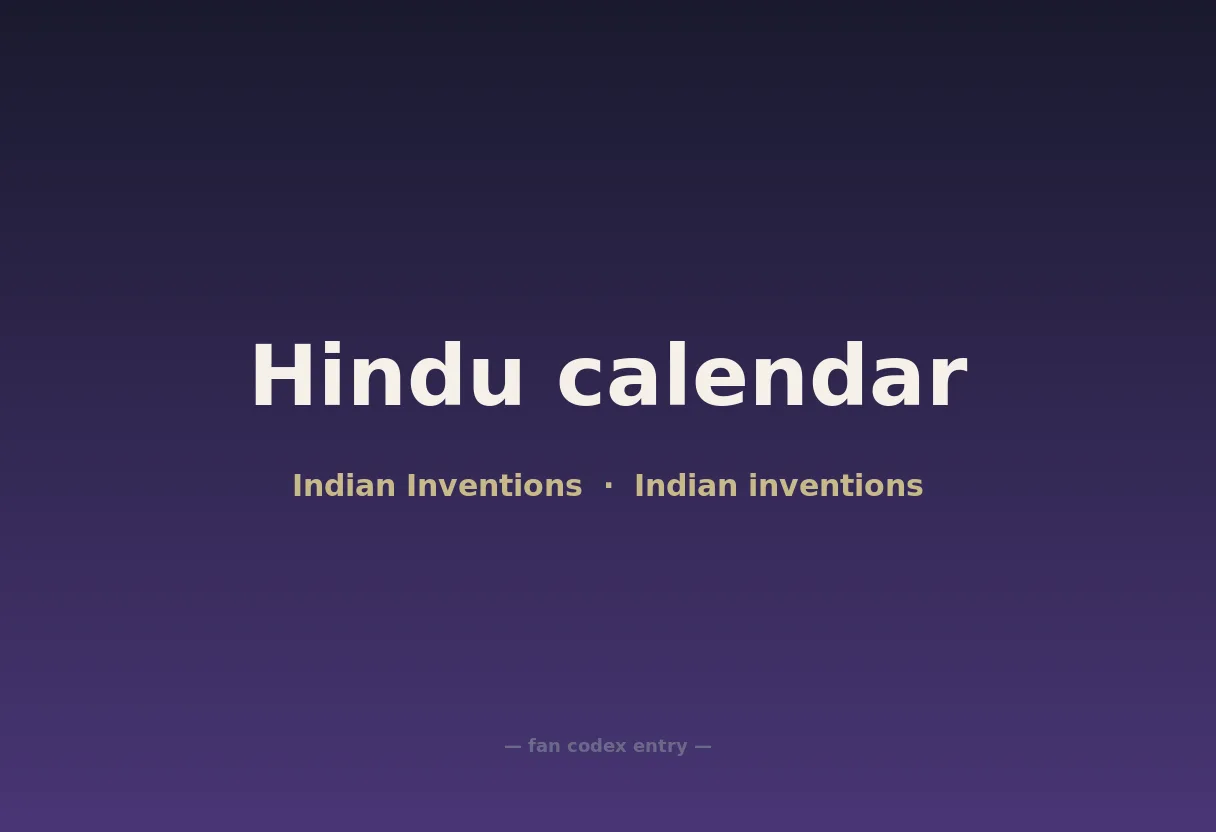 Hindu calendar