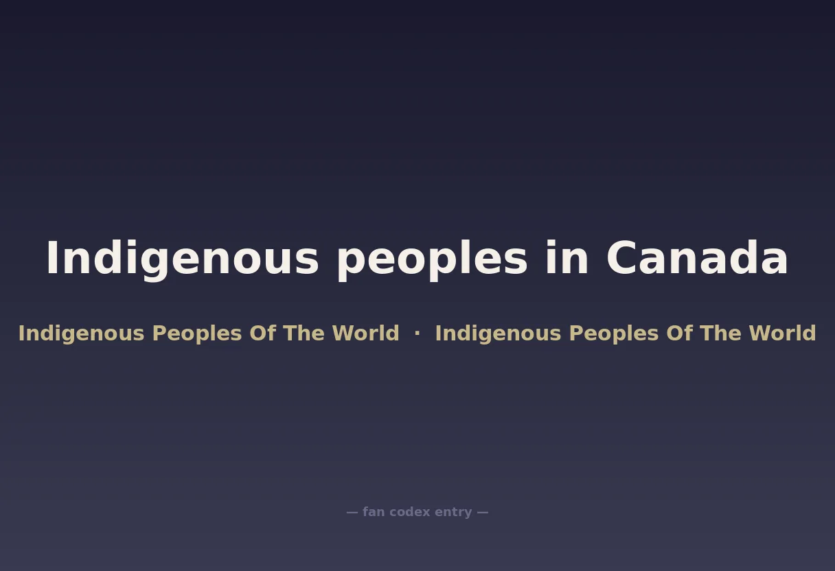 Indigenous peoples in Canada