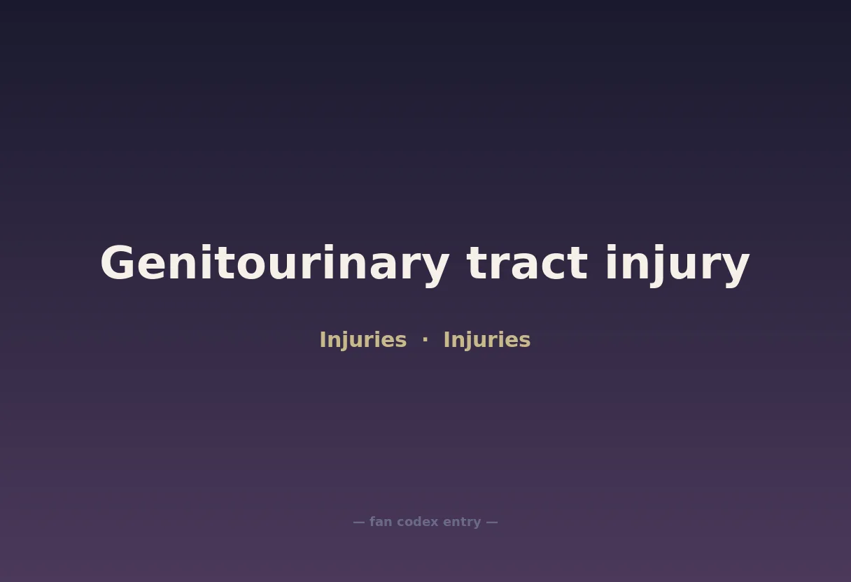 Genitourinary tract injury