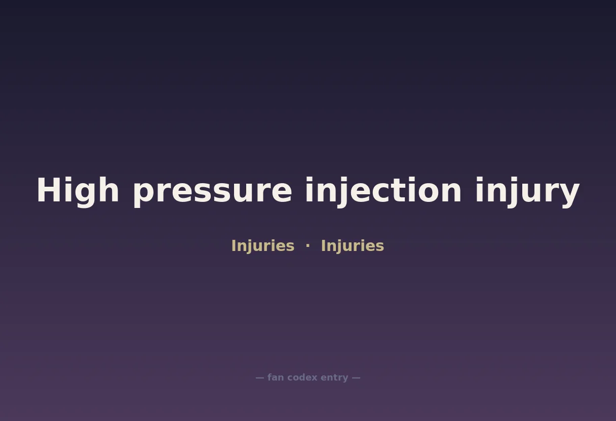 High pressure injection injury