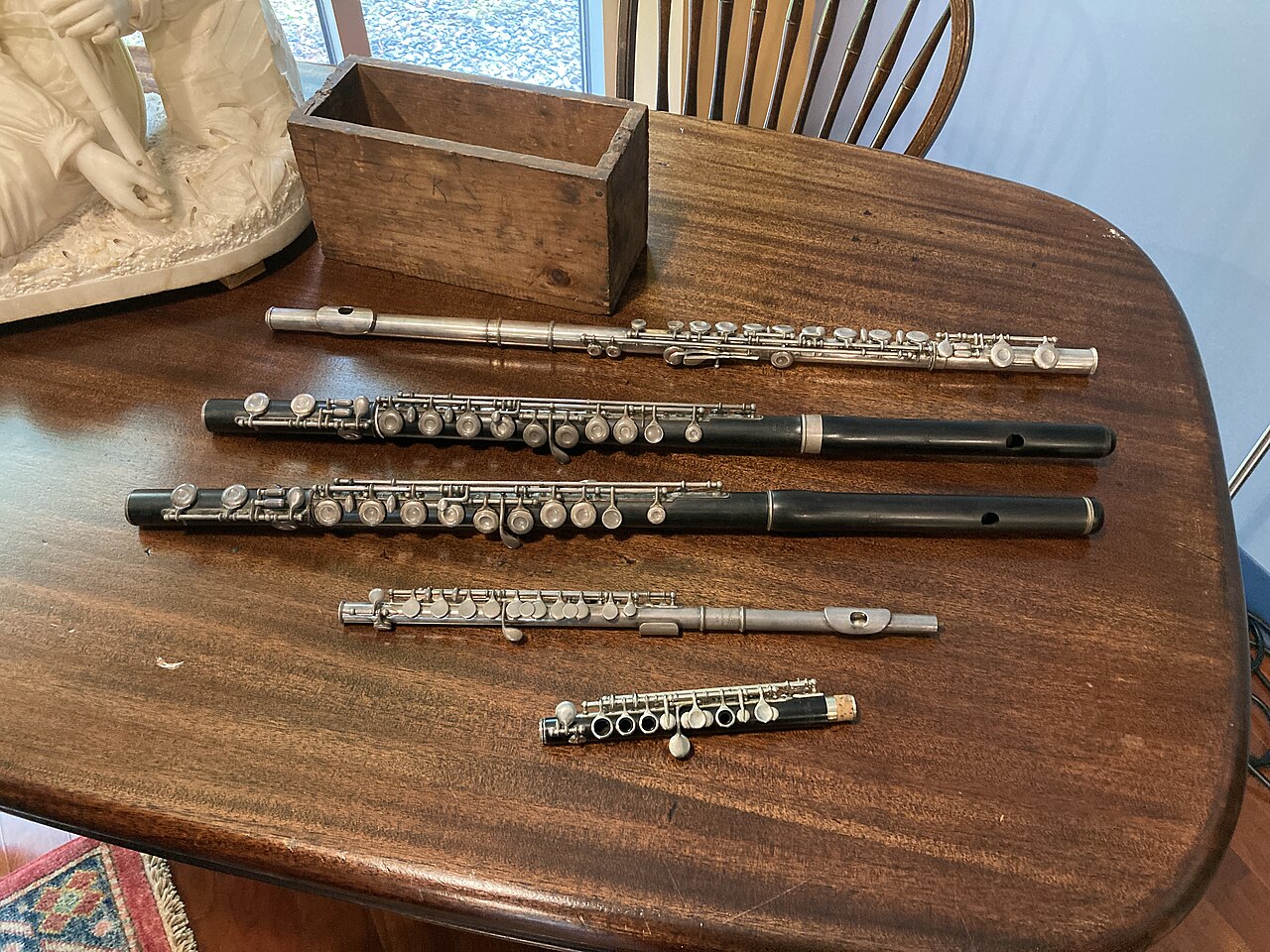 Antique flute pieces, from the William S. Haynes Company