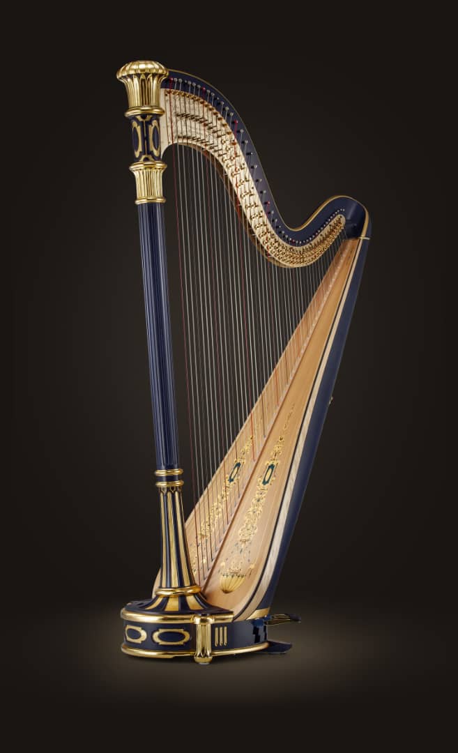 A musical instrument. A harp