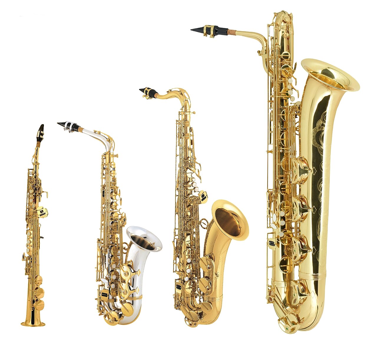 4 Saxophone Amati white background