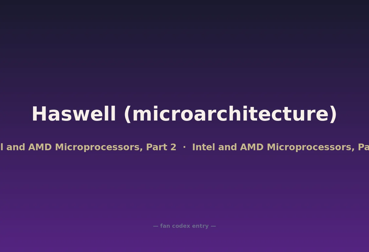 Haswell (microarchitecture)