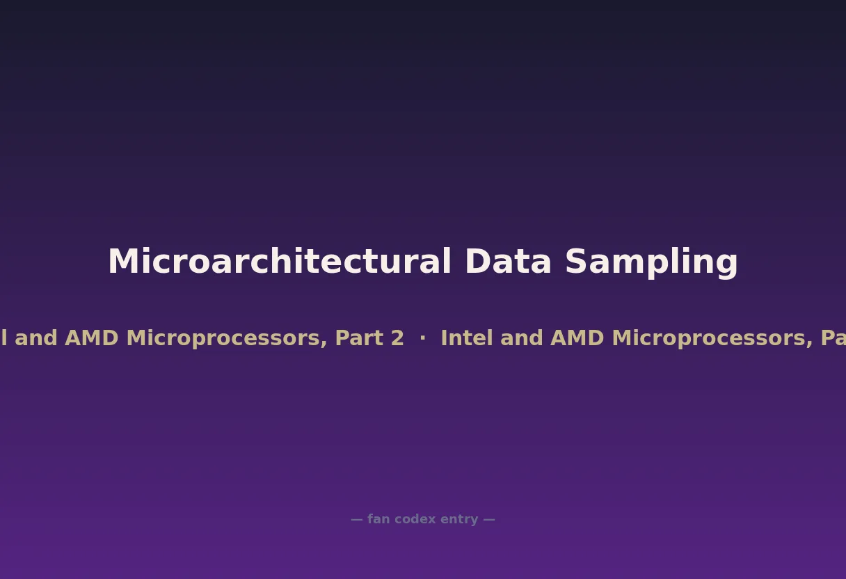 Microarchitectural Data Sampling