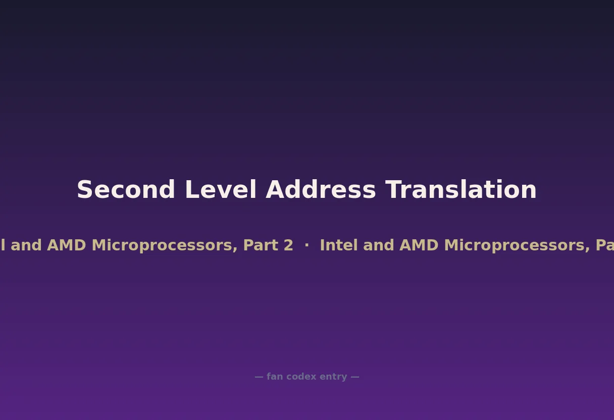 Second Level Address Translation