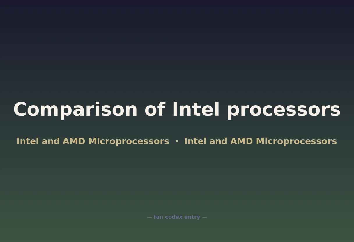 Comparison of Intel processors